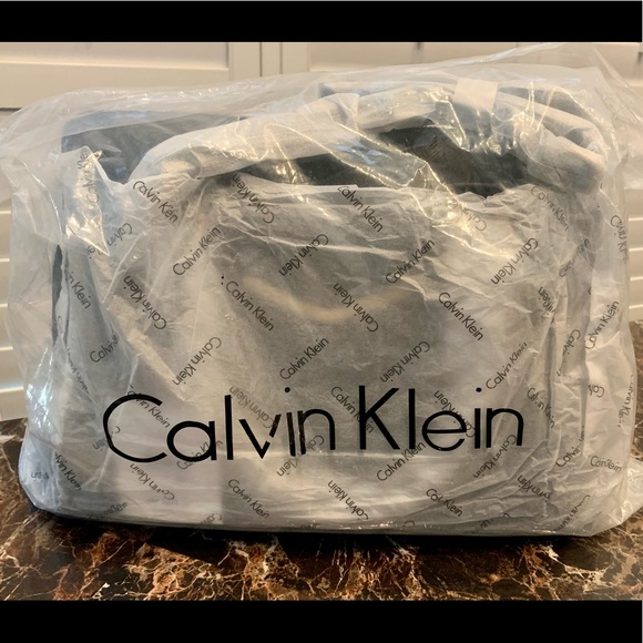 Calvin Klein My Corner Saffiano Faux Fur Satchel Black  $278  NEW & Authentic - Picture 10 of 10